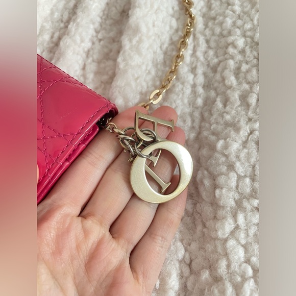 AUTHENTIC Dior wallet on chain pink patent leather - Picture 7 of 10